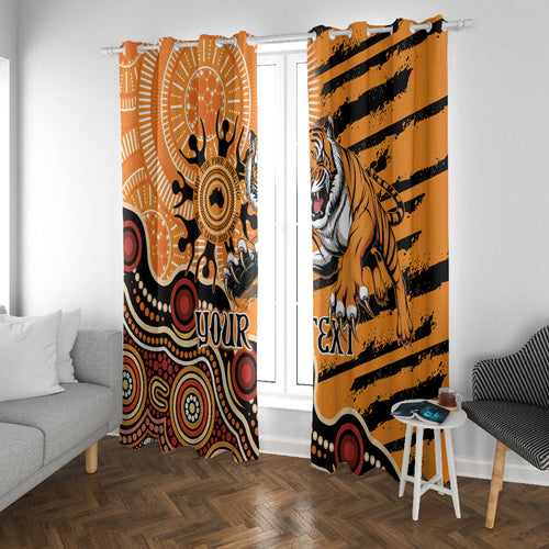 Personalised Wests Tigers NAIDOC Week 2024 Window Curtain Aboriginal Fire Burning Sparks