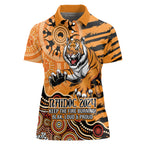 Personalised Wests Tigers NAIDOC Week 2024 Women Polo Shirt Aboriginal Fire Burning Sparks