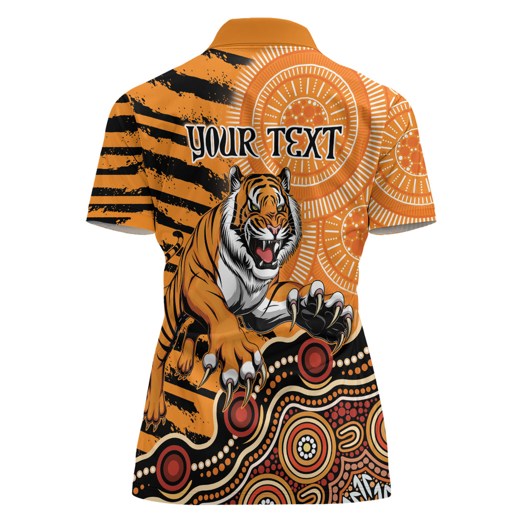 Personalised Wests Tigers NAIDOC Week 2024 Women Polo Shirt Aboriginal Fire Burning Sparks