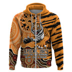 Personalised Wests Tigers NAIDOC Week 2024 Zip Hoodie Aboriginal Fire Burning Sparks