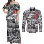 ANZAC Day Gallipoli Campaign Couples Matching Off Shoulder Maxi Dress and Long Sleeve Button Shirt To The End They Remain