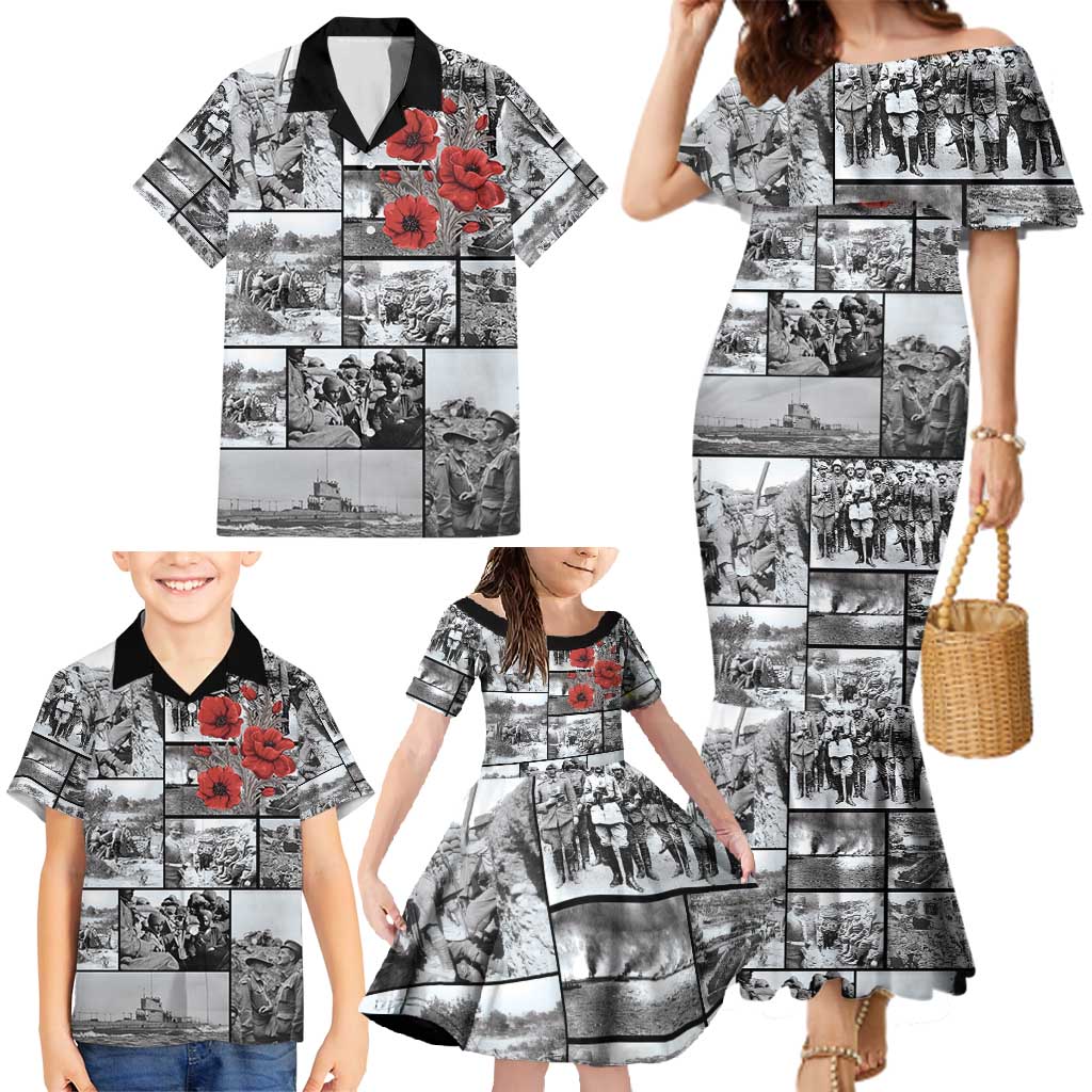 ANZAC Day Gallipoli Campaign Family Matching Mermaid Dress and Hawaiian Shirt To The End They Remain