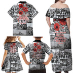 ANZAC Day Gallipoli Campaign Family Matching Off Shoulder Maxi Dress and Hawaiian Shirt To The End They Remain