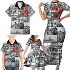 ANZAC Day Gallipoli Campaign Family Matching Short Sleeve Bodycon Dress and Hawaiian Shirt To The End They Remain