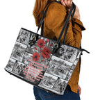 ANZAC Day Gallipoli Campaign Leather Tote Bag To The End They Remain