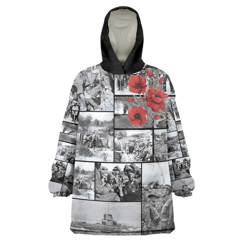 ANZAC Day Gallipoli Campaign Wearable Blanket Hoodie To The End They Remain