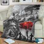 Black ANZAC Day The Battle of Lone Pine Blanket Kiwi-Kangaroo Soldier Lest We Forget