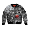 Black ANZAC Day The Battle of Lone Pine Bomber Jacket Kiwi-Kangaroo Soldier Lest We Forget