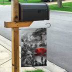 Black ANZAC Day The Battle of Lone Pine Garden Flag Kiwi-Kangaroo Soldier Lest We Forget