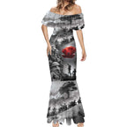Black ANZAC Day The Battle of Lone Pine Mermaid Dress Kiwi-Kangaroo Soldier Lest We Forget
