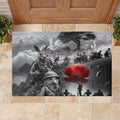 Black ANZAC Day The Battle of Lone Pine Rubber Doormat Kiwi-Kangaroo Soldier Lest We Forget
