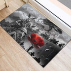 Black ANZAC Day The Battle of Lone Pine Rubber Doormat Kiwi-Kangaroo Soldier Lest We Forget