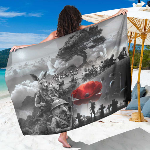 Black ANZAC Day The Battle of Lone Pine Sarong Kiwi-Kangaroo Soldier Lest We Forget