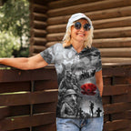 Black ANZAC Day The Battle of Lone Pine Women Polo Shirt Kiwi-Kangaroo Soldier Lest We Forget