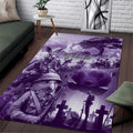 Purple ANZAC Day The Battle of Lone Pine Area Rug Kiwi-Kangaroo Soldier Lest We Forget