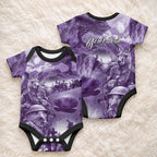 Purple ANZAC Personalised The Battle of Lone Pine Baby Onesie Kiwi-Kangaroo Soldier Lest We Forget