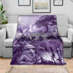 Purple ANZAC Day The Battle of Lone Pine Blanket Kiwi-Kangaroo Soldier Lest We Forget