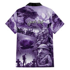 Purple ANZAC Day The Battle of Lone Pine Family Matching Off Shoulder Maxi Dress and Hawaiian Shirt Kiwi-Kangaroo Soldier Lest We Forget