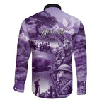 Purple ANZAC Day The Battle of Lone Pine Family Matching Puletasi and Hawaiian Shirt Kiwi-Kangaroo Soldier Lest We Forget