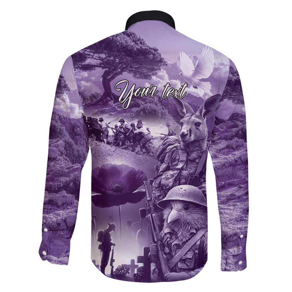 Purple ANZAC Day The Battle of Lone Pine Family Matching Tank Maxi Dress and Hawaiian Shirt Kiwi-Kangaroo Soldier Lest We Forget