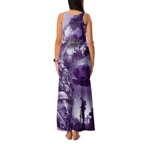 Purple ANZAC Day The Battle of Lone Pine Family Matching Tank Maxi Dress and Hawaiian Shirt Kiwi-Kangaroo Soldier Lest We Forget
