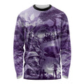 Purple ANZAC Day The Battle of Lone Pine Long Sleeve Shirt Kiwi-Kangaroo Soldier Lest We Forget