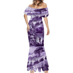 Purple ANZAC Day The Battle of Lone Pine Mermaid Dress Kiwi-Kangaroo Soldier Lest We Forget