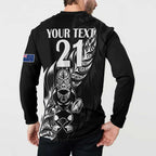 New Zealand Rugby Custom Button Sweatshirt Opango All Black Fern