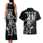 New Zealand Rugby Custom Couples Matching Tank Maxi Dress and Hawaiian Shirt Opango All Black Fern