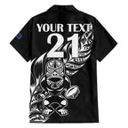 New Zealand Rugby Custom Family Matching Short Sleeve Bodycon Dress and Hawaiian Shirt Opango All Black Fern