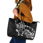 New Zealand Rugby Custom Leather Tote Bag Opango All Black Fern