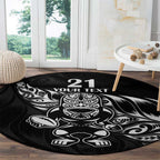 New Zealand Rugby Custom Round Carpet Opango All Black Fern