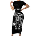 New Zealand Rugby Custom Short Sleeve Bodycon Dress Opango All Black Fern