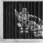 New Zealand Rugby Custom Shower Curtain Opango All Black Fern