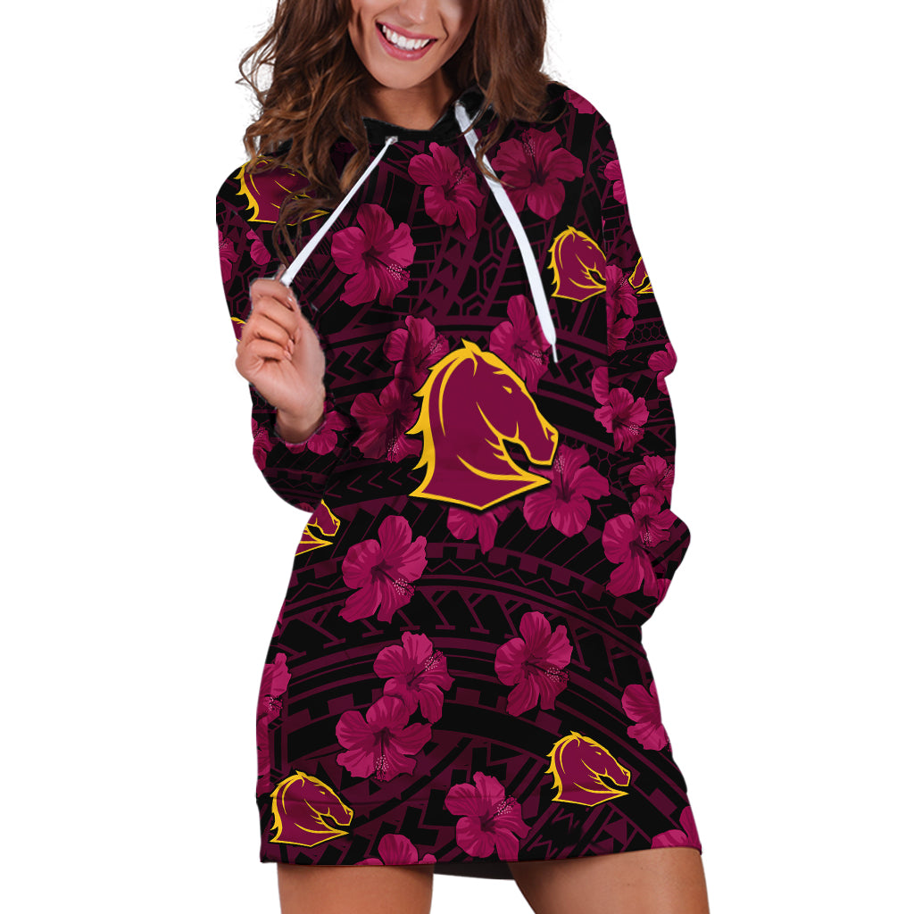 custom-text-and-number-broncos-rugby-hoodie-dress-polynesian-style-with-hibiscus
