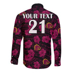 custom-text-and-number-broncos-rugby-long-sleeve-button-shirt-polynesian-style-with-hibiscus