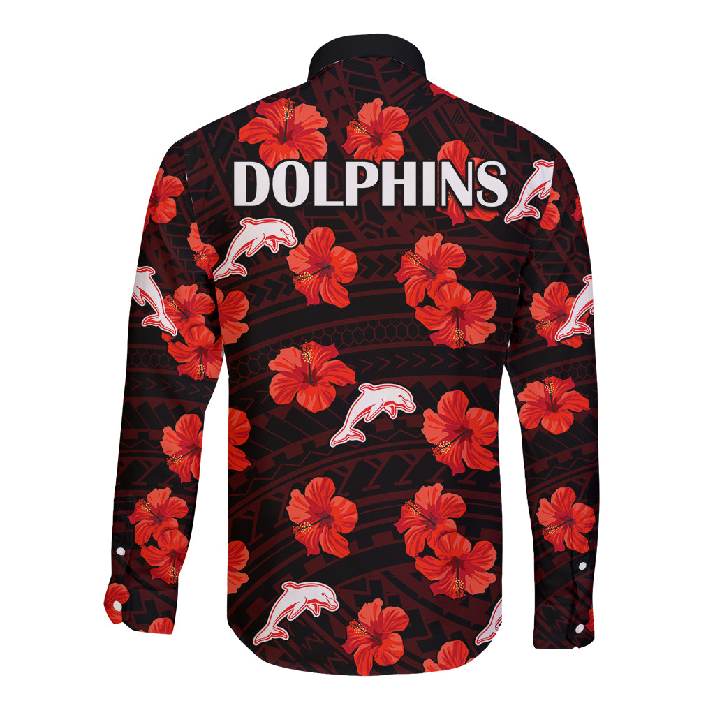 dolphins-rugby-long-sleeve-button-shirt-polynesian-style-with-hibiscus