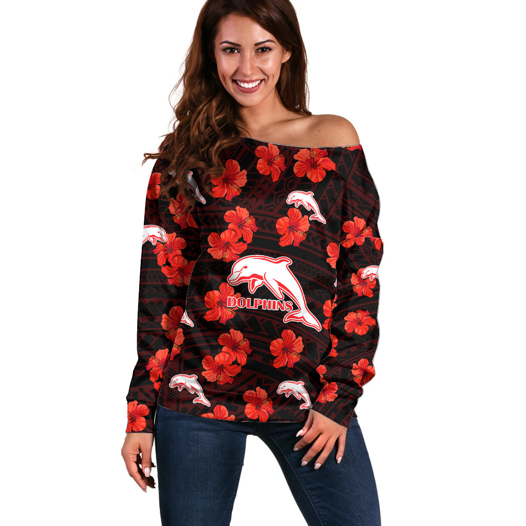 dolphins-rugby-off-shoulder-sweater-polynesian-style-with-hibiscus