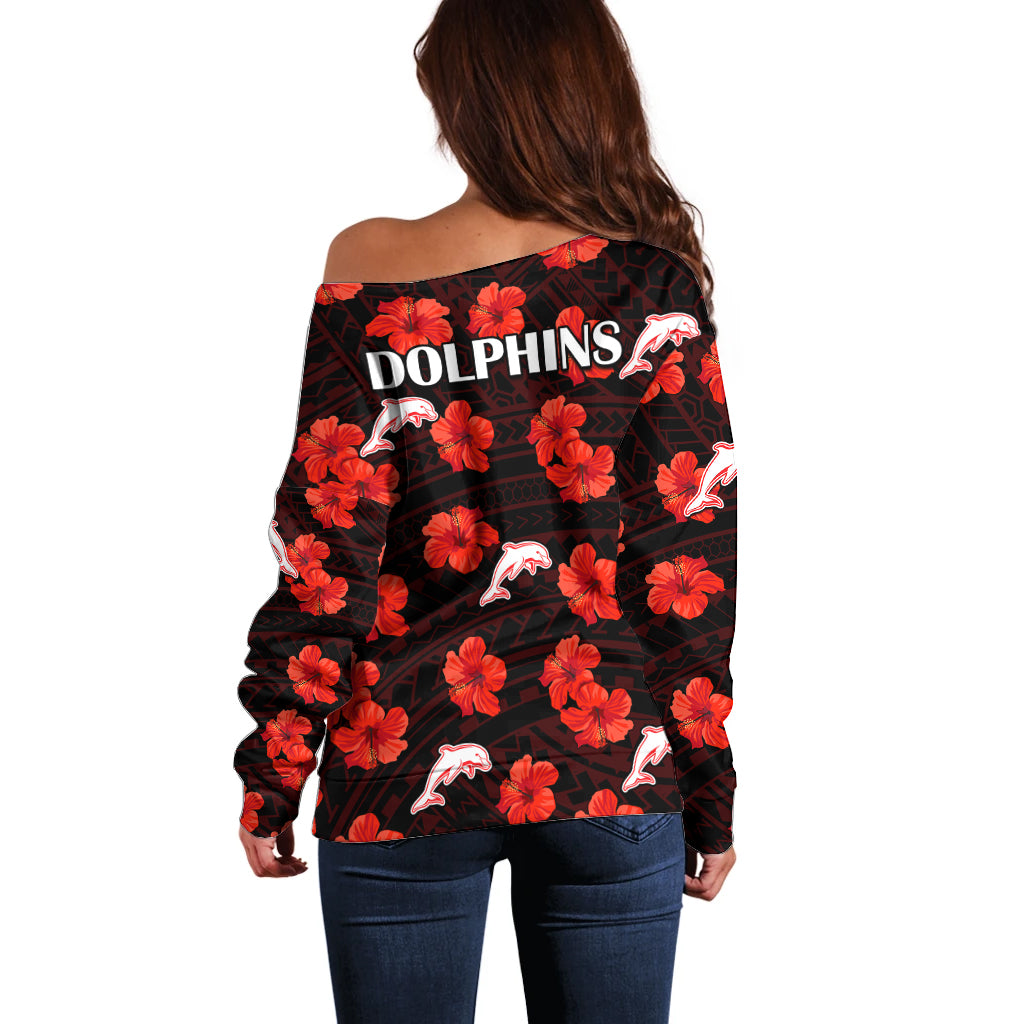 dolphins-rugby-off-shoulder-sweater-polynesian-style-with-hibiscus