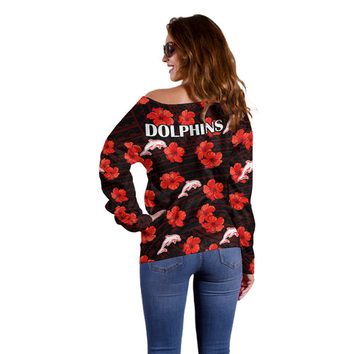 dolphins-rugby-off-shoulder-sweater-polynesian-style-with-hibiscus