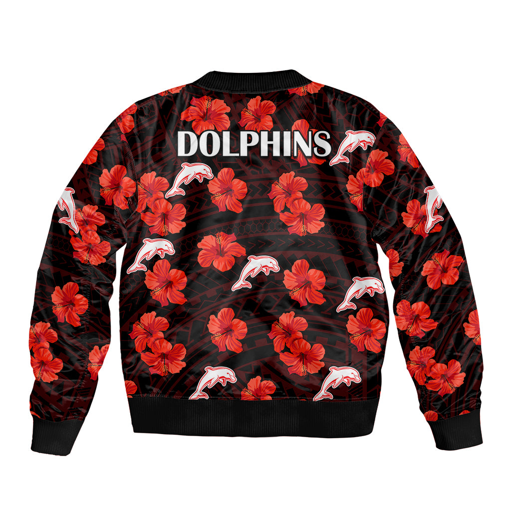 dolphins-rugby-sleeve-zip-bomber-jacket-polynesian-style-with-hibiscus