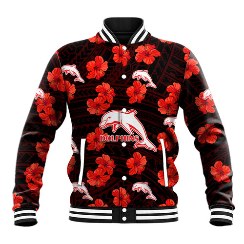 custom-text-and-number-dolphins-rugby-baseball-jacket-polynesian-style-with-hibiscus