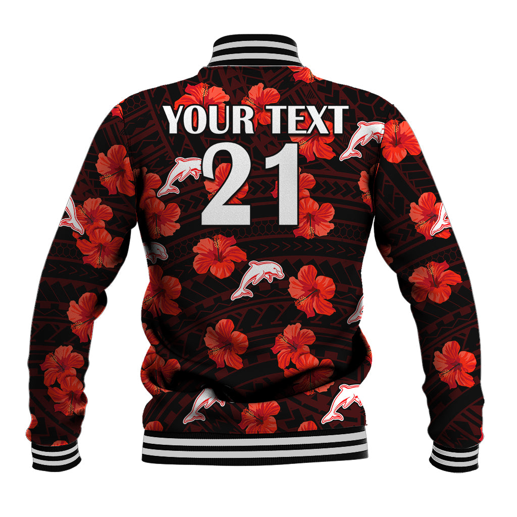 custom-text-and-number-dolphins-rugby-baseball-jacket-polynesian-style-with-hibiscus