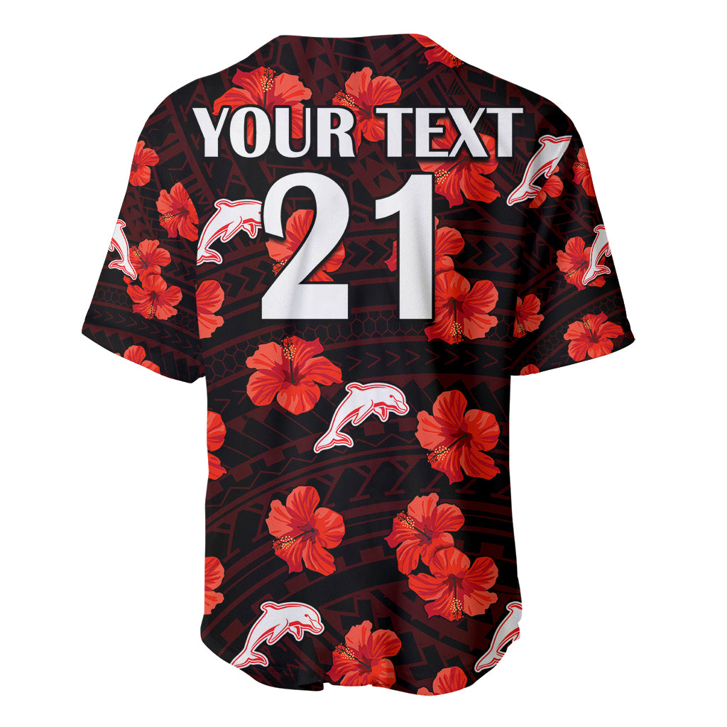 custom-text-and-number-dolphins-rugby-baseball-jersey-polynesian-style-with-hibiscus
