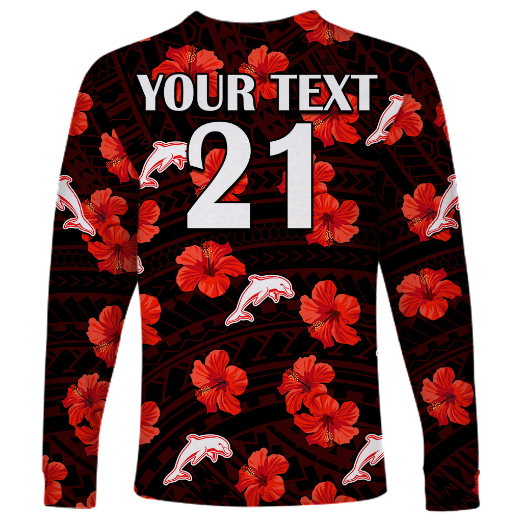 custom-text-and-number-dolphins-rugby-long-sleeve-shirt-polynesian-style-with-hibiscus