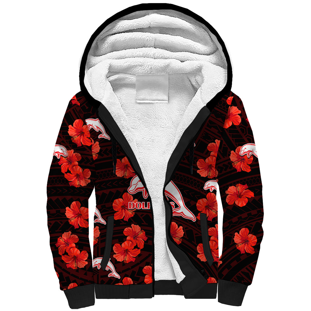 custom-text-and-number-dolphins-rugby-sherpa-hoodie-polynesian-style-with-hibiscus