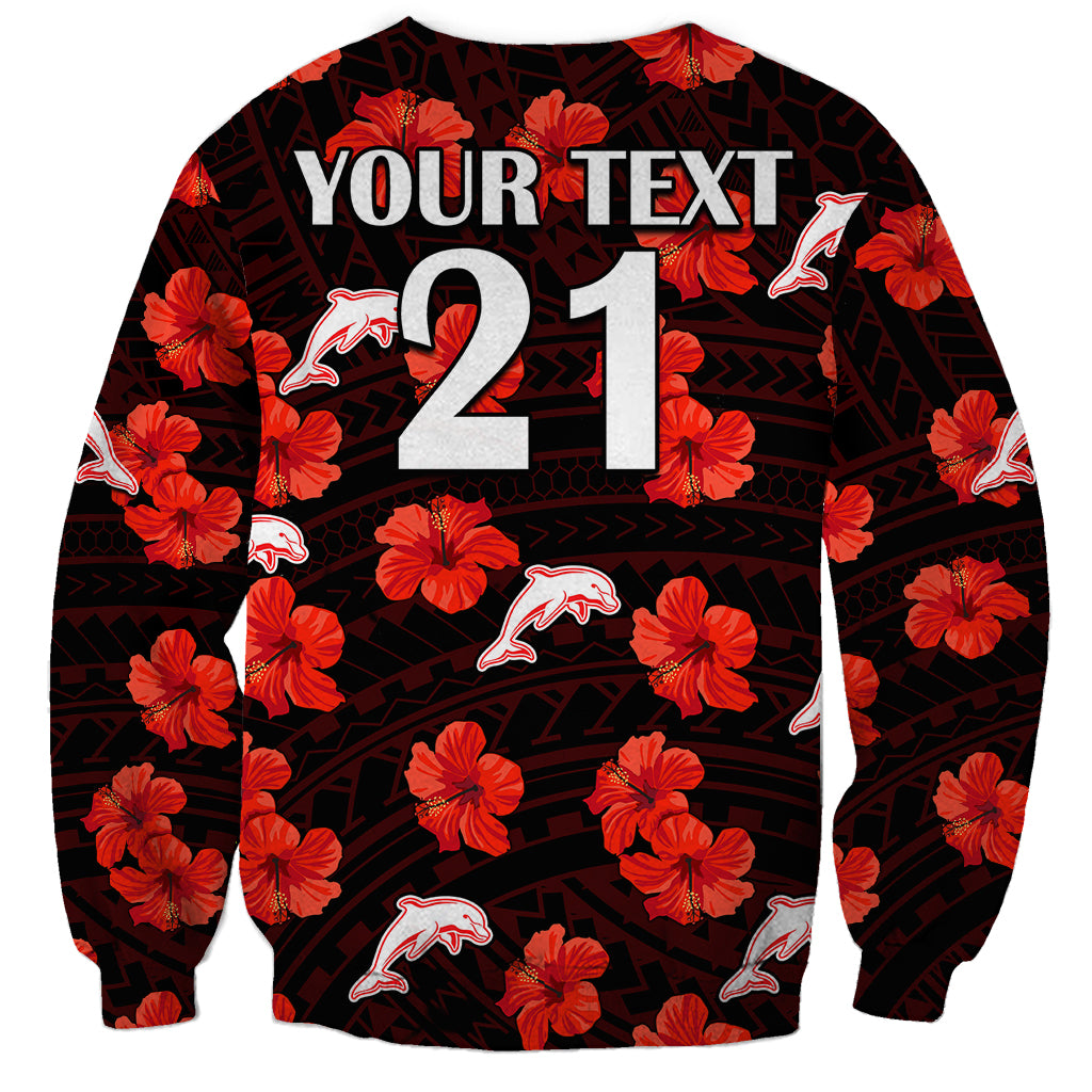 custom-text-and-number-dolphins-rugby-sweatshirt-polynesian-style-with-hibiscus
