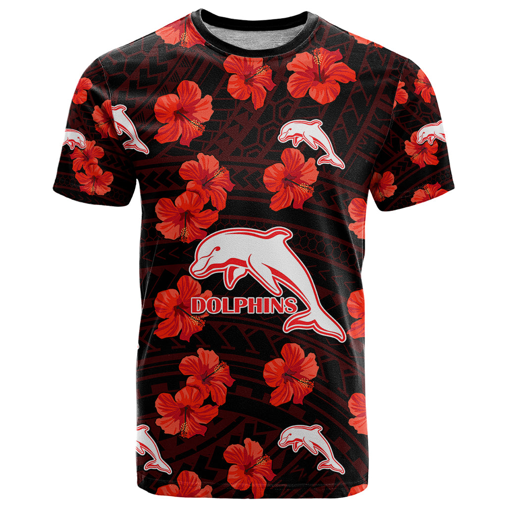 custom-text-and-number-dolphins-rugby-t-shirt-polynesian-style-with-hibiscus