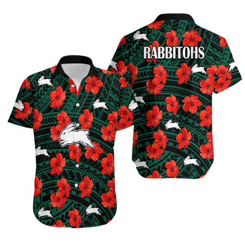 rabbitohs-rugby-hawaiian-shirt-polynesian-style-with-hibiscus
