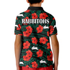 rabbitohs-rugby-kid-polo-shirt-polynesian-style-with-hibiscus